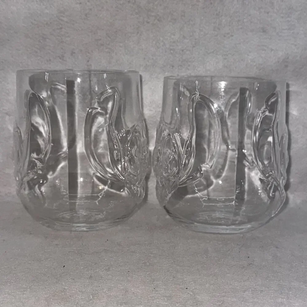 2 EUC Disney Parks Stitch Kitchenware Clear Acrylic Drinking Tumblers 26oz